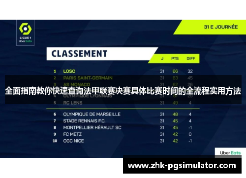 全面指南教你快速查询法甲联赛决赛具体比赛时间的全流程实用方法